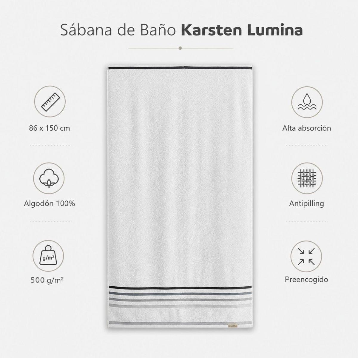 Sábana De Baño Karsten Lumina 86x150 Cm Algodón 500G-6