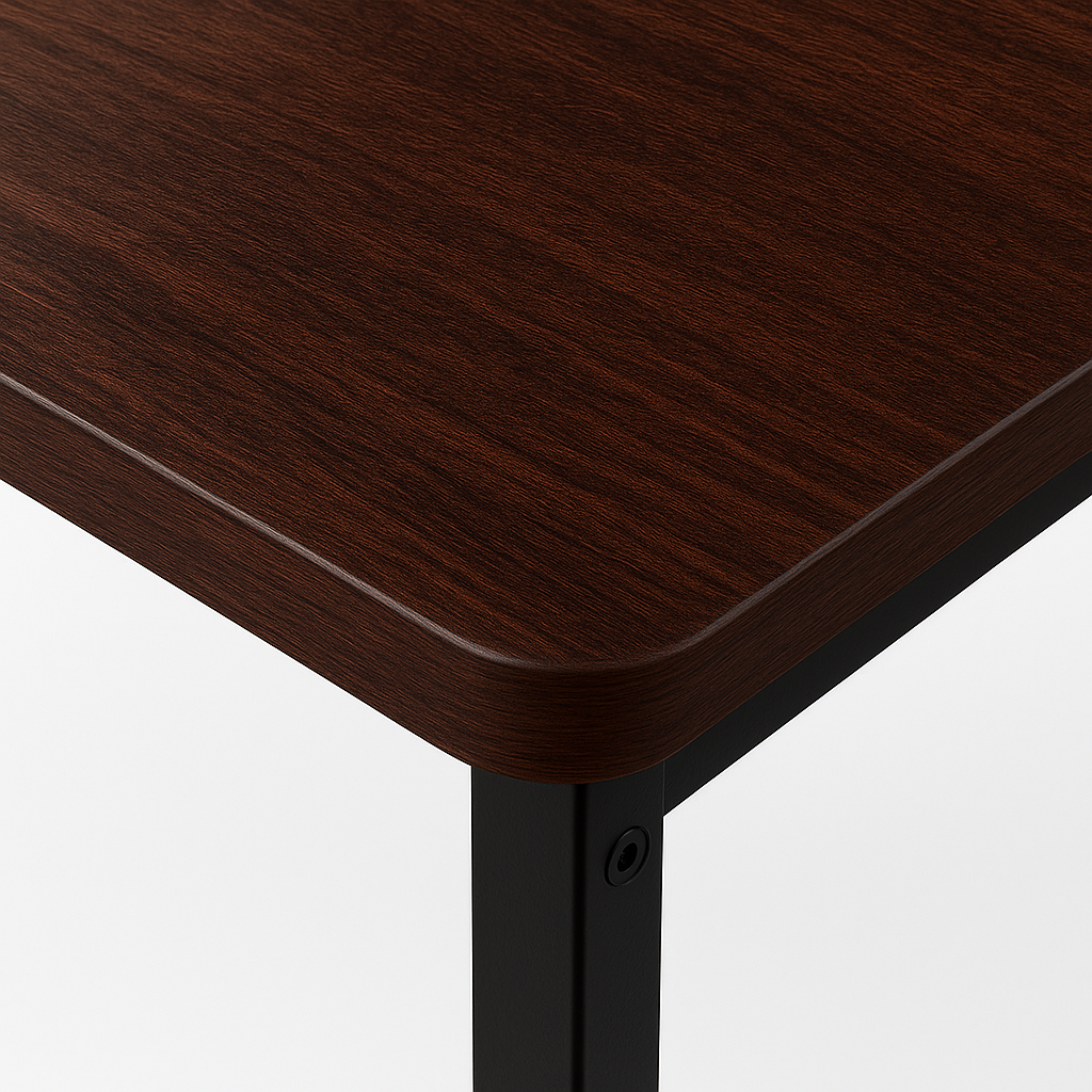 Escritorio Industrial Caoba – MDF Alta Densidad y Estructura Negra-4