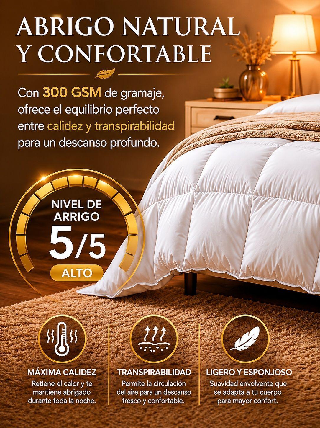 Plumon king Invierno Premium 90% pluma de pecho ganso -6