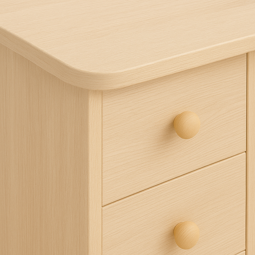 Mesa de Trabajo – Madera Clara, Estructura Negra y 3 Cajones Amplios-6