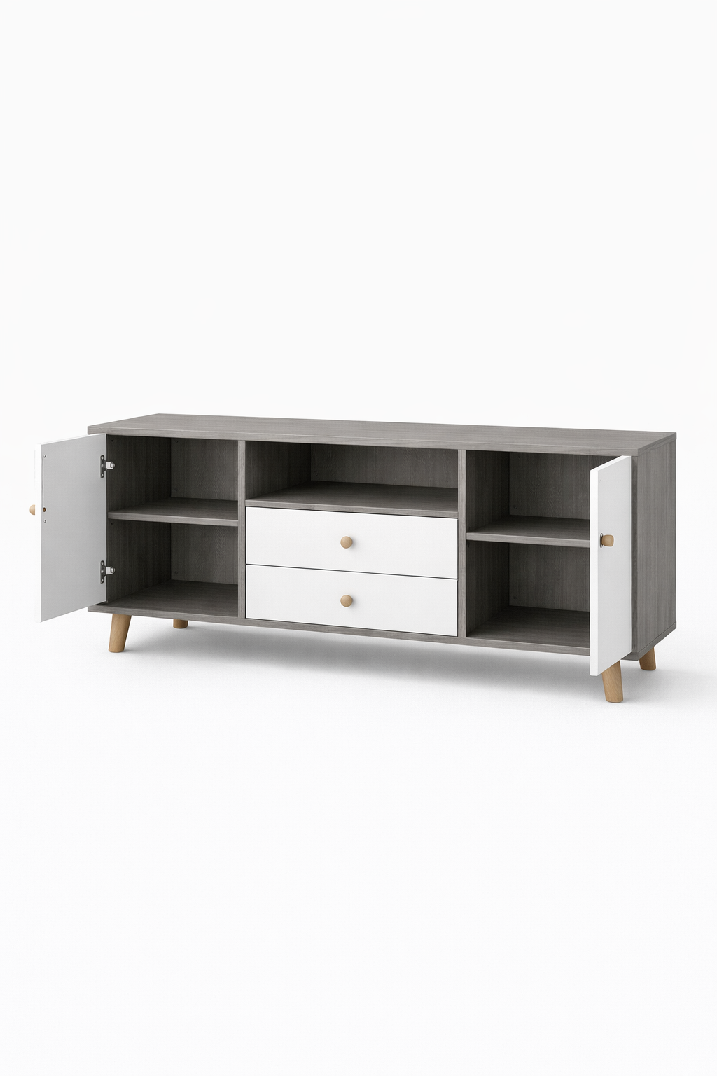 Mueble TV 120x30x60 Terra Nova Con Puertas y Cajones-3