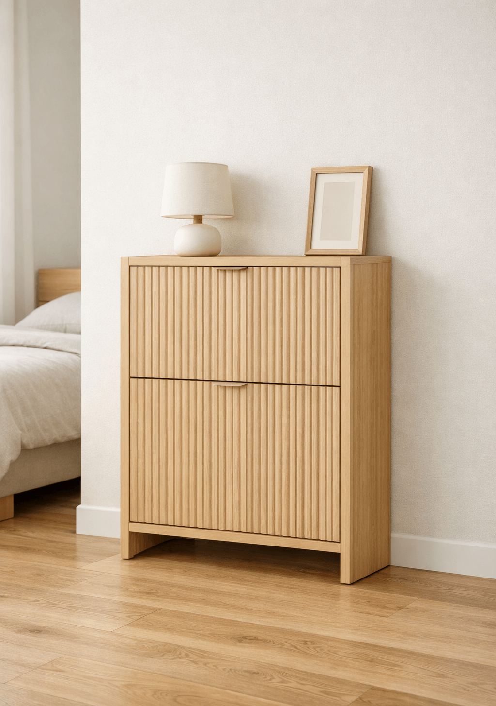 Organizador de Zapatos 60x25x92 cm Madera Clara Sistema Abatible-5