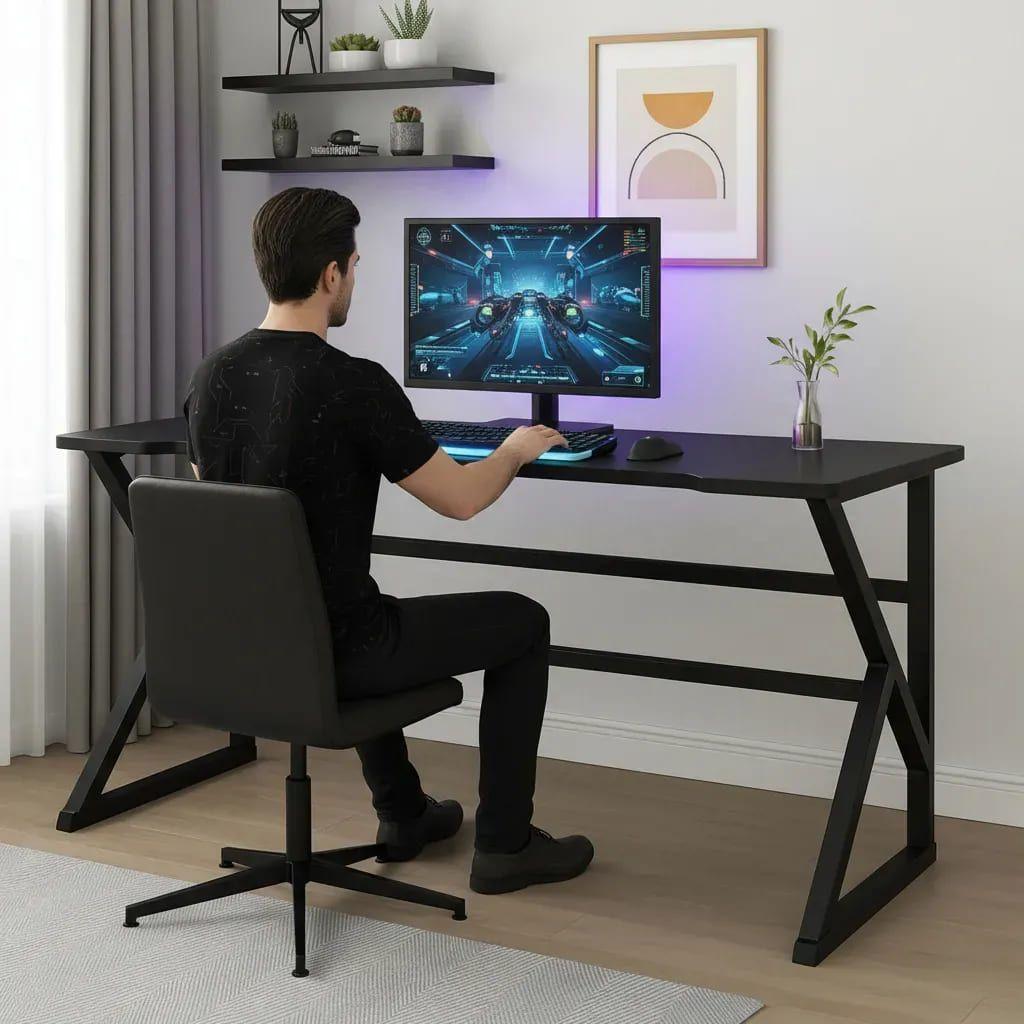 Escritorio Gamer Black Fx Para Pc Amplio Resistente Diseño Negro-5