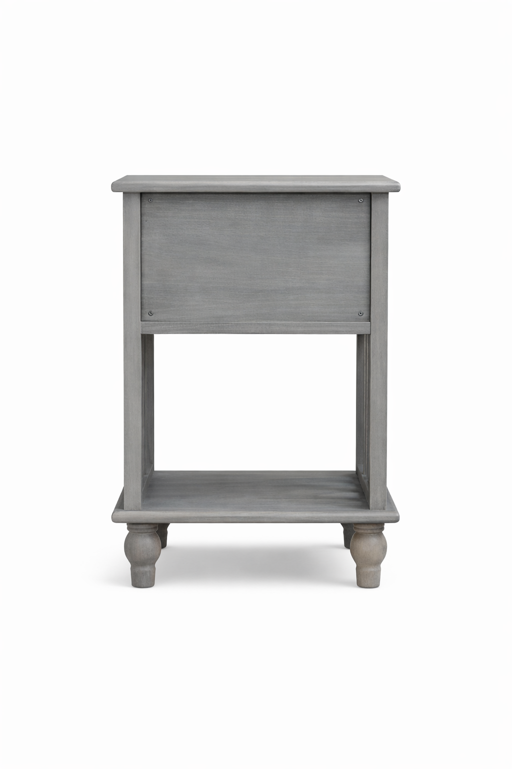 Velador Vintage Gris 2 Cajones Madera Maciza patas torneadas de 10.5 cm-2