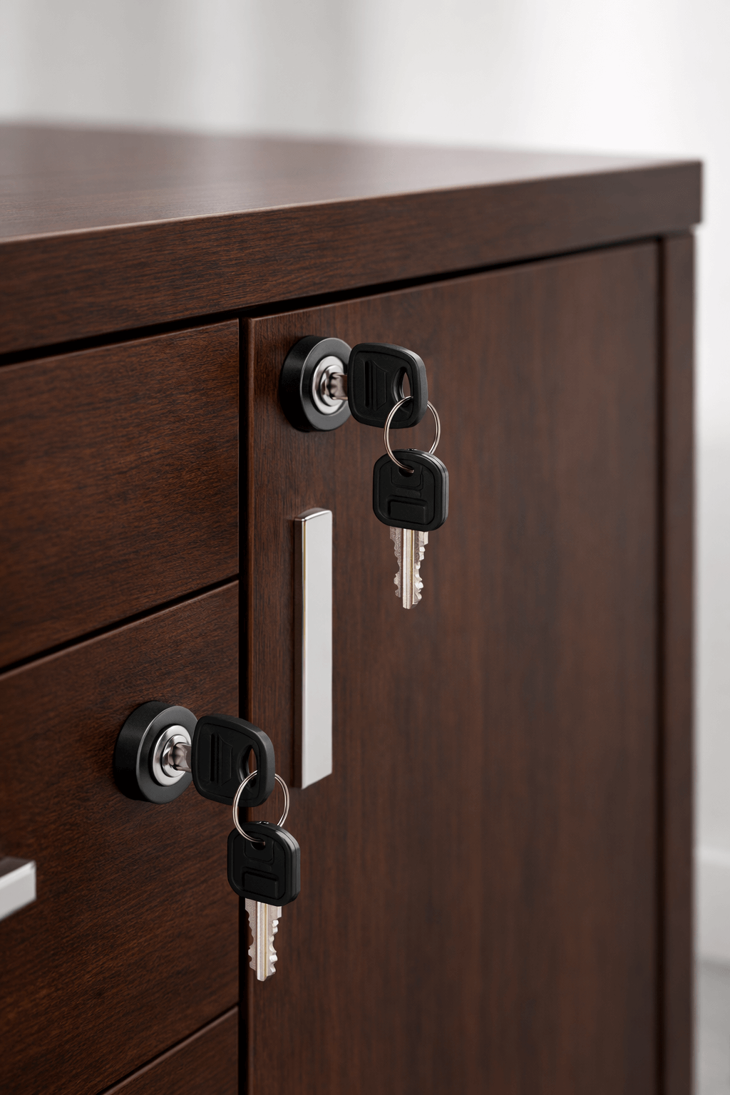 Gabinete Argos 100 Caoba 100x34x59 cm 3 Cajones con Llave-2