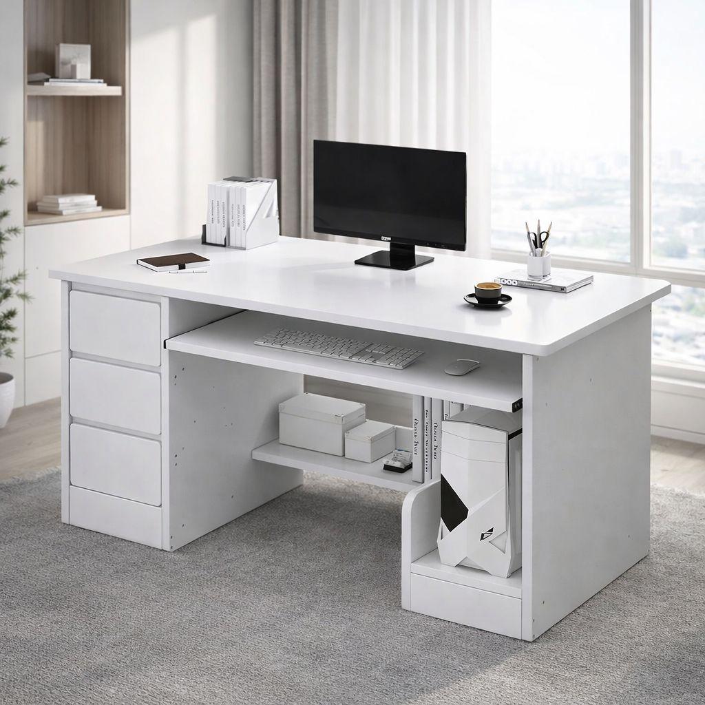 Escritorio Blanco 120 Cm Para Home Office-3
