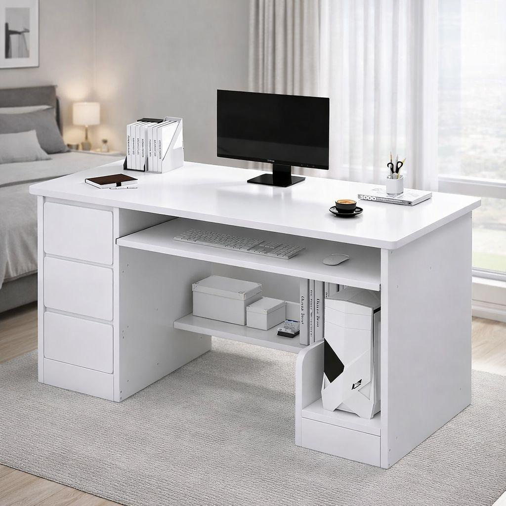 Escritorio Blanco 120 Cm Para Home Office-4