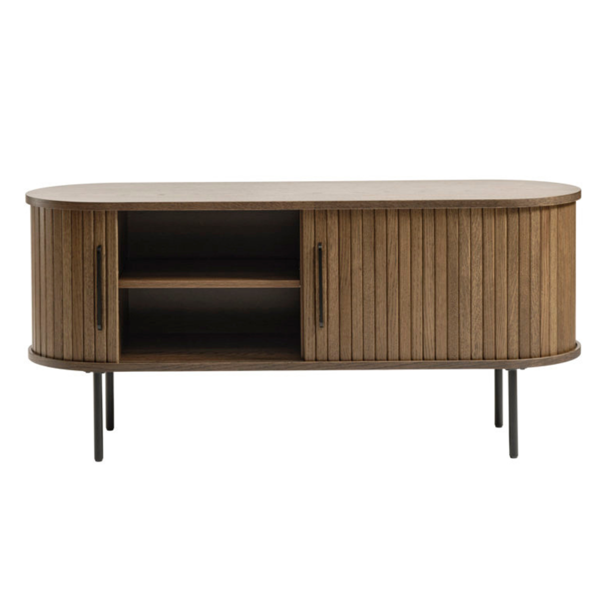 Rack de tv Oslo puerta corrediza color madera hasta 70°-3