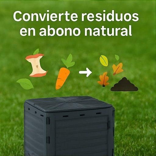 Contenedor 300l de basura organica compostera exterior terraza jardin-3