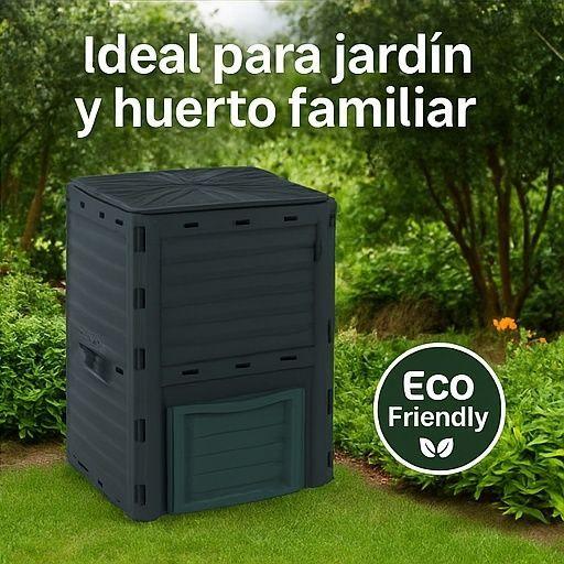 Contenedor 300l de basura organica compostera exterior terraza jardin-4