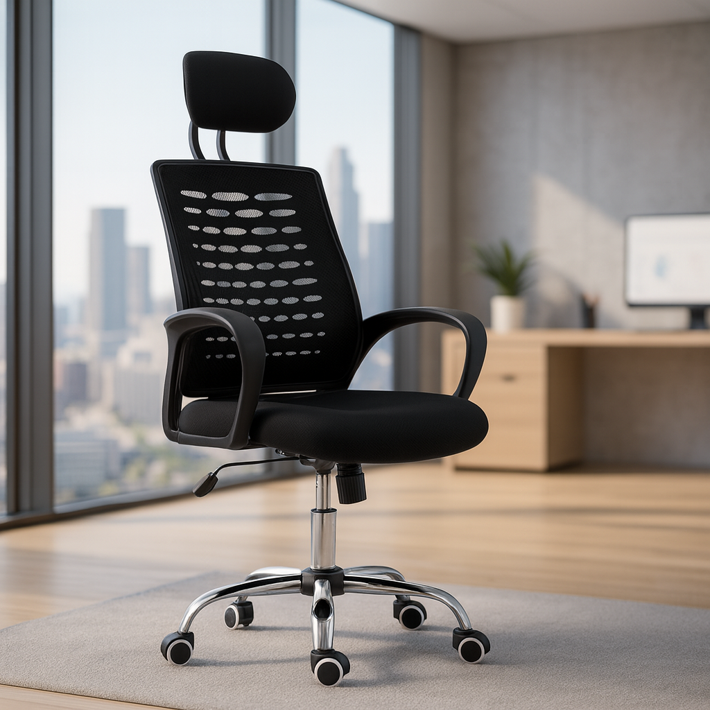 silla ejecutiva aura de escritorio oficina negra apoya cabeza-4