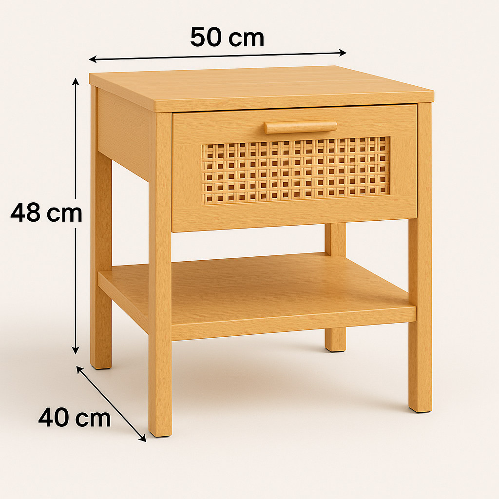 Velador Madera Clara 40×40×48-3