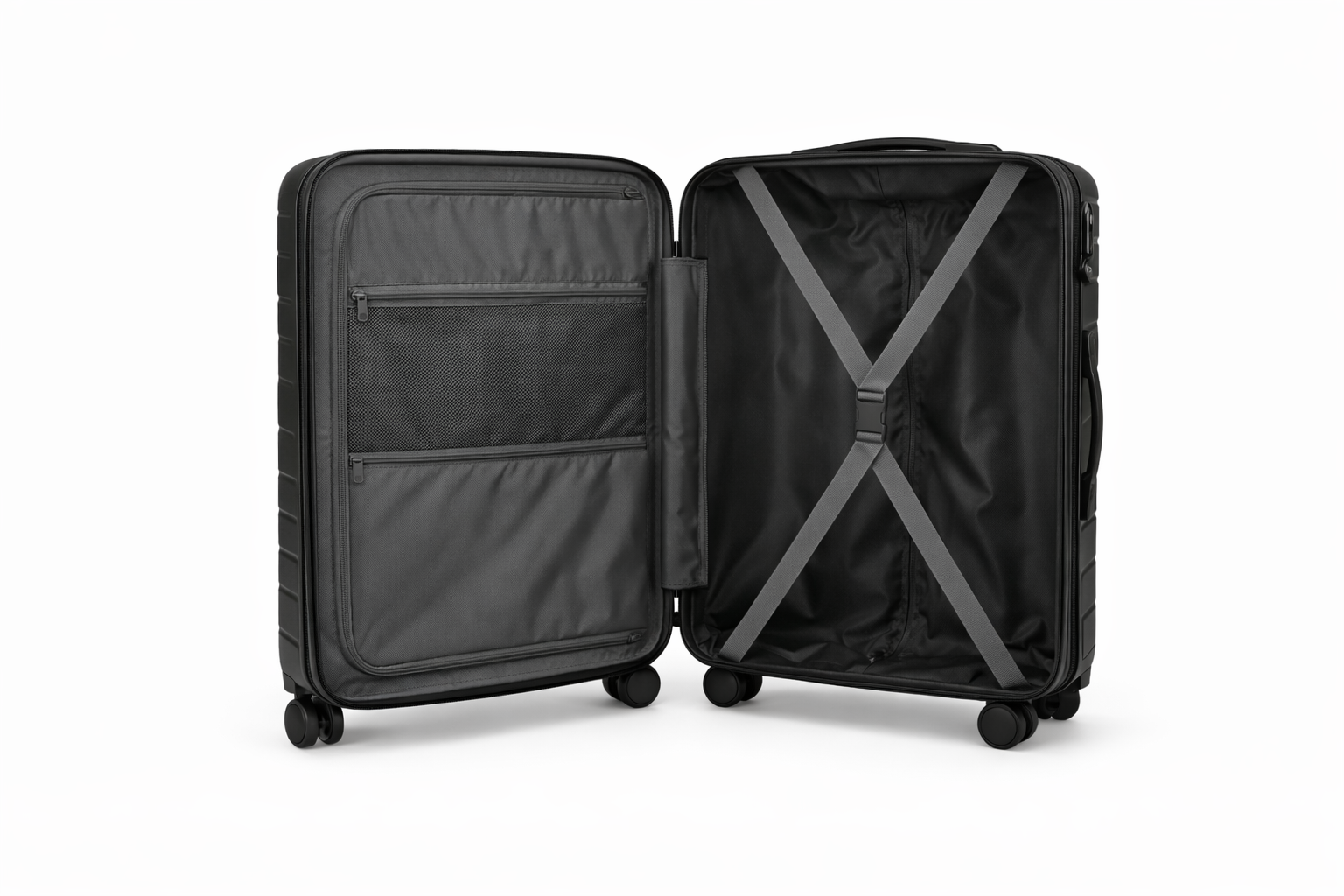 Juego de Maletas PP Alta Resistencia Reforzadas Negra 20-24-28”-6