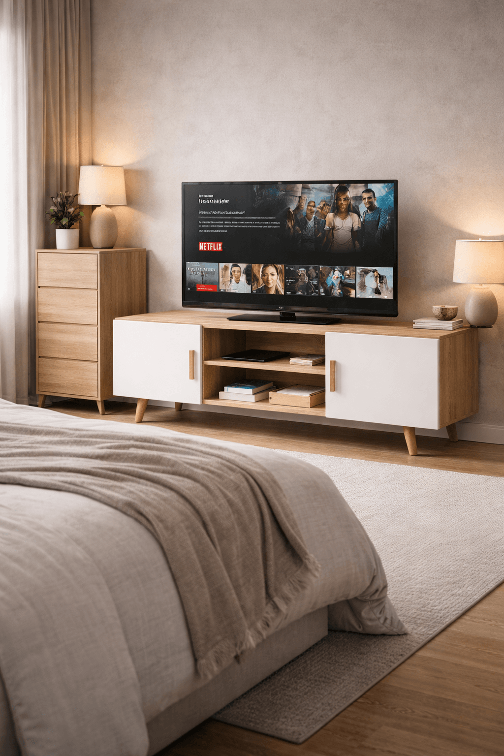 Rack TV 120 cm Terra Nova Blanco Moderno Para 50 Pulgadas-2