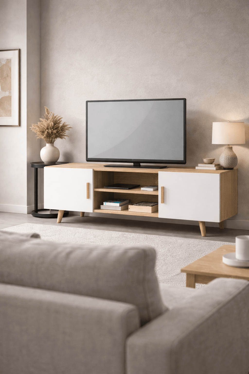 Rack TV 120 cm Terra Nova Blanco Moderno Para 50 Pulgadas-4