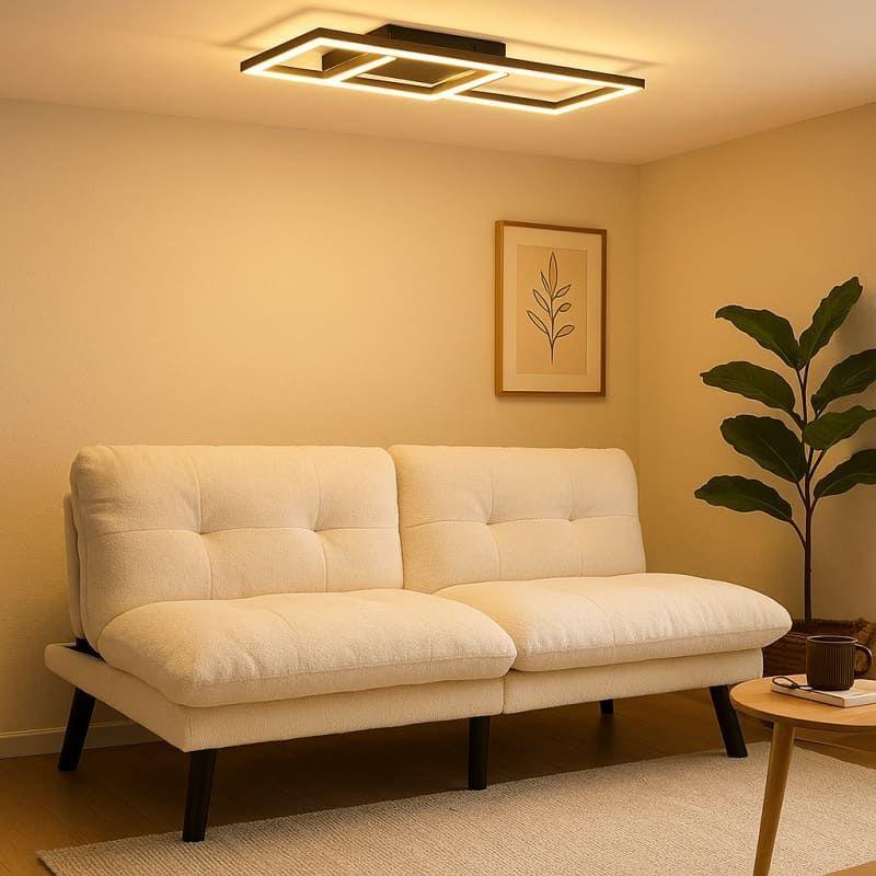 Sofá Cama Nórdico Crema Acolchado Confortable Madera Solida-6