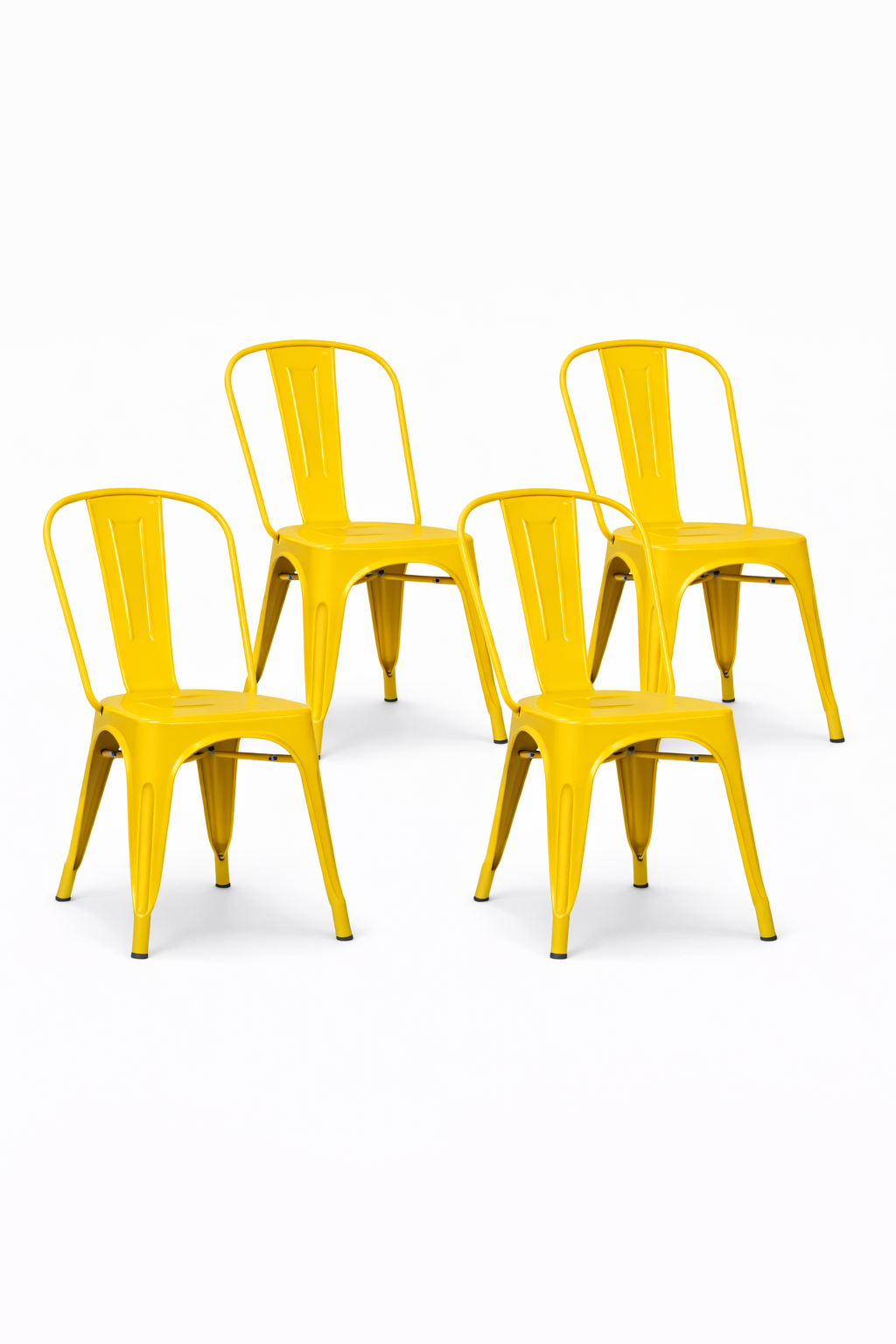 Pack 4 Sillas Solara 45 Amarillas Metal 85x45 cm Industrial-2