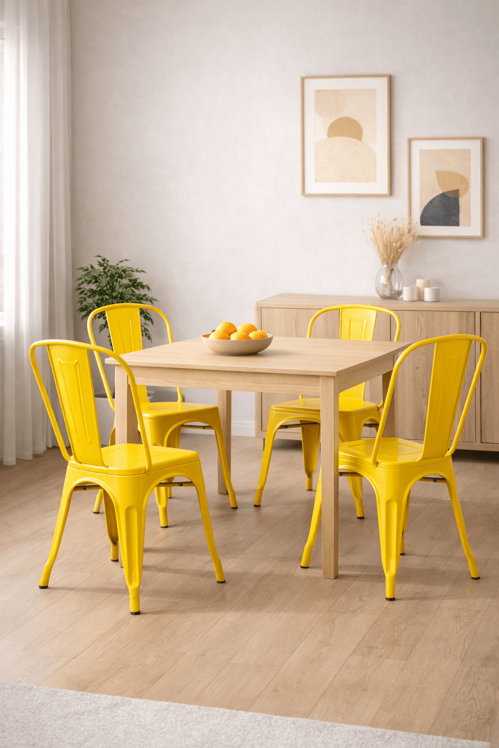 Pack 4 Sillas Solara 45 Amarillas Metal 85x45 cm Industrial-3