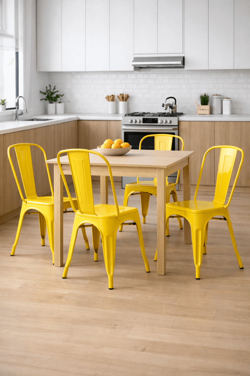 Pack 4 Sillas Solara 45 Amarillas Metal 85x45 cm Industrial-4