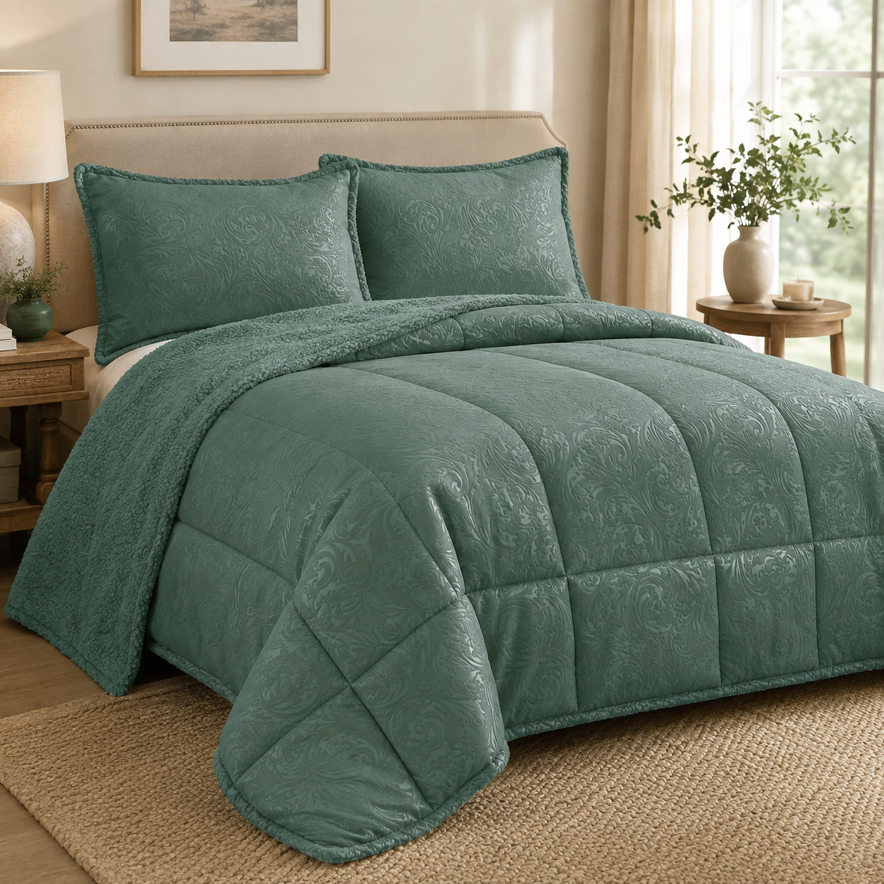 CUBRECAMA SHERPA MARTINÉ SONYA 2 PLAZAS – 230 X 250 CM-0