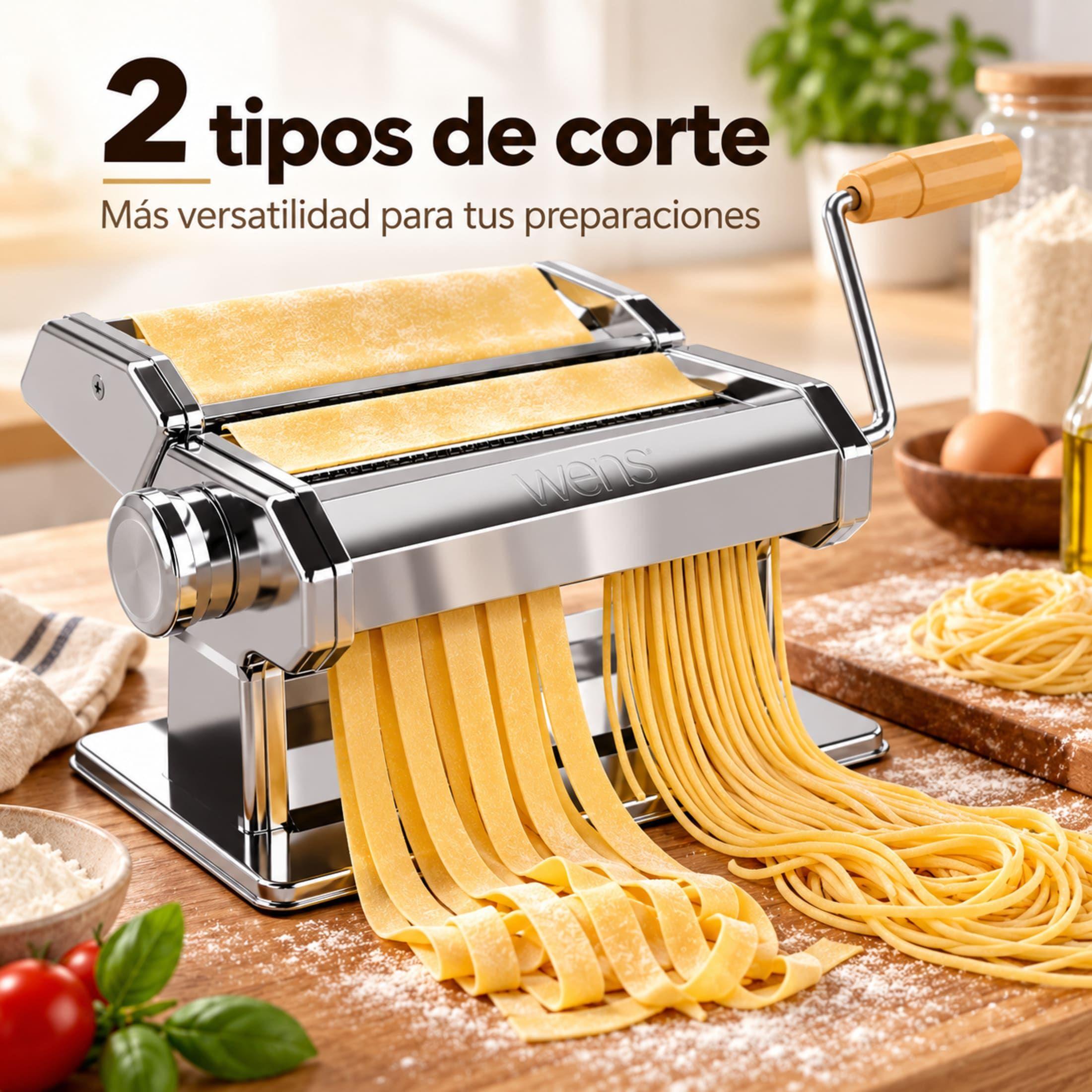 Máquina Para Pasta Wens 18 Cm Amasadora Y Cortadora Acero-3