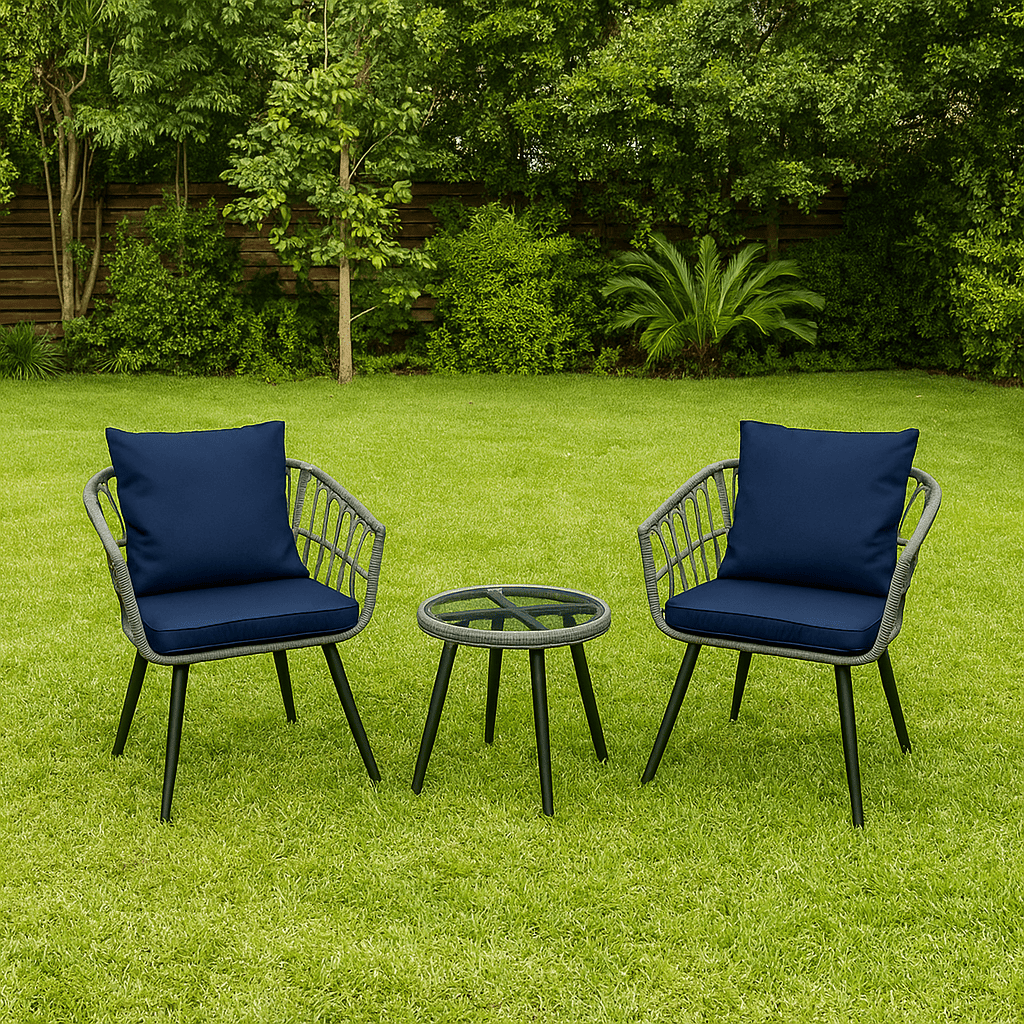 Juego de Terraza Blue Falcon con Almohadon y Mesa-3