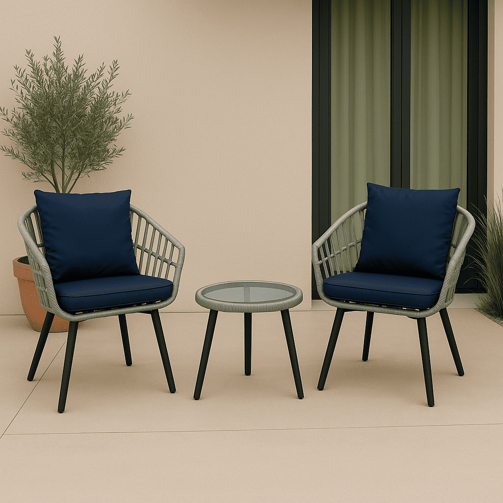 Juego de Terraza Blue Falcon con Almohadon y Mesa-4