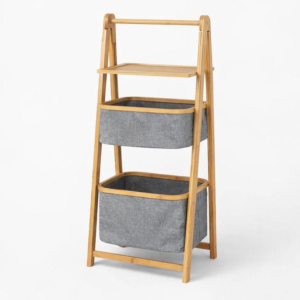 Mueble Organizador De Bambú 3 Niveles Plegable-0