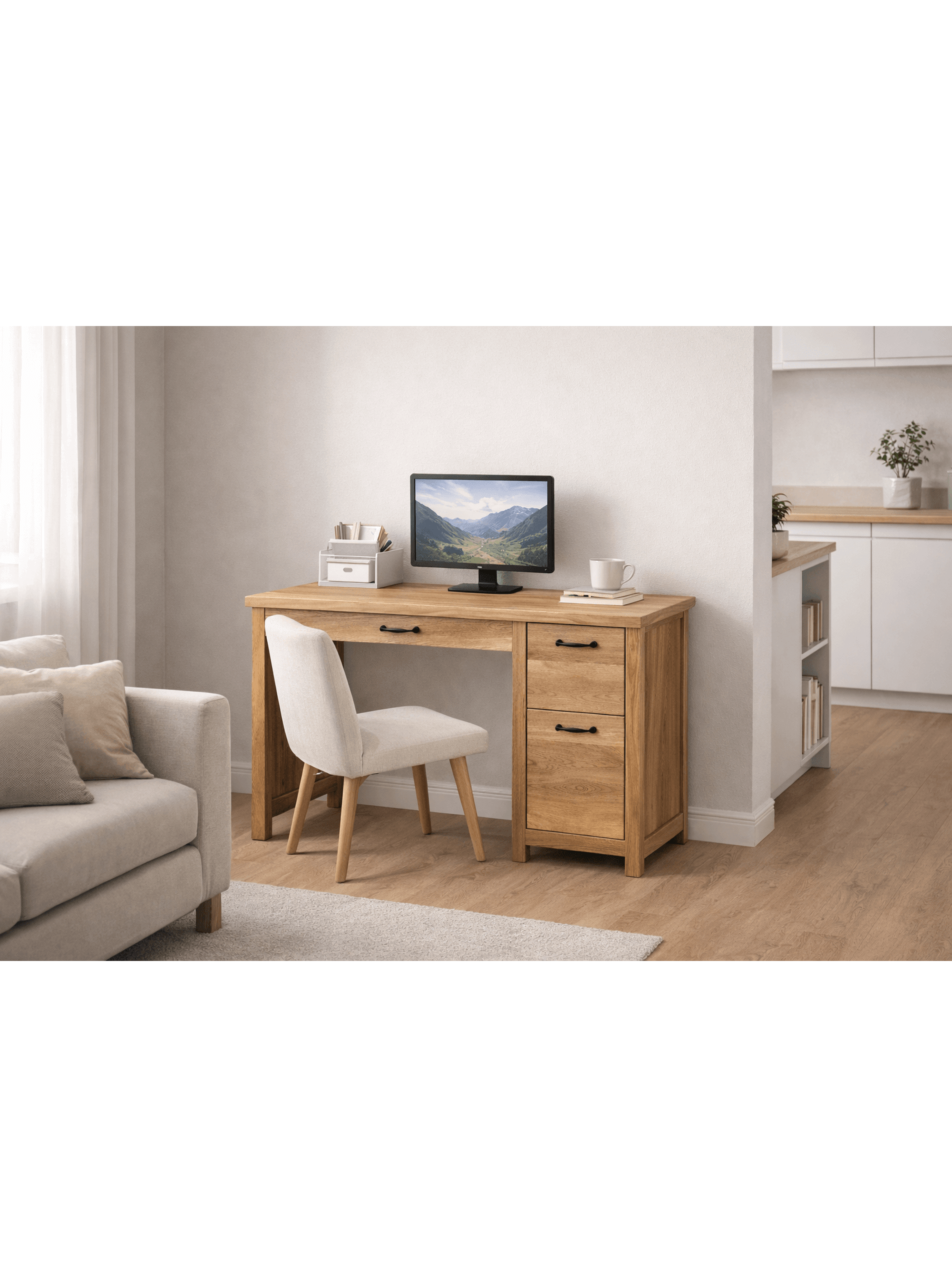 Escritorio 110 cm  con Cajones Laterales 110x45x75 cm-5