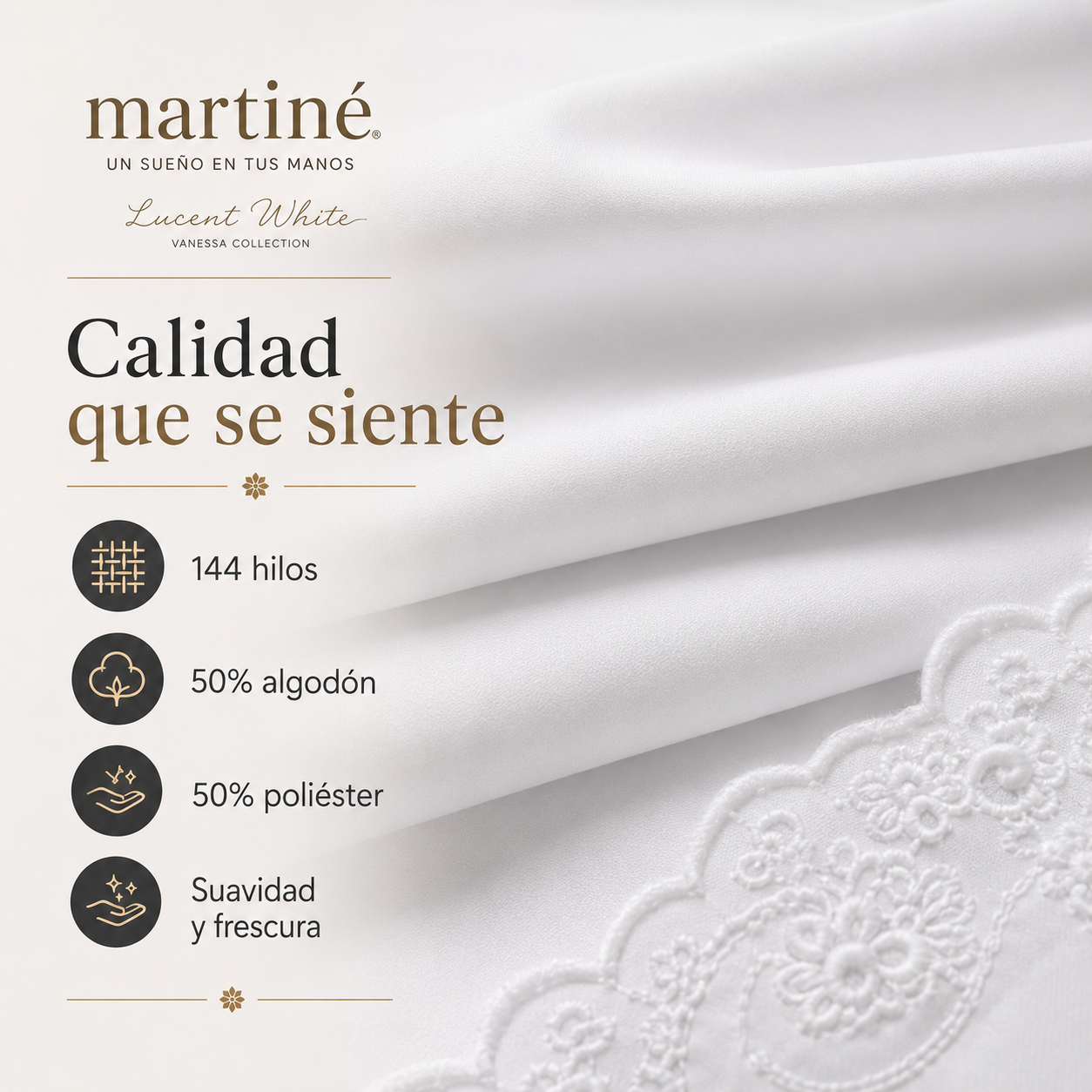 Juego de Sábanas Martiné Vanessa Broderie 1.5 Plazas 144 Hilos-3