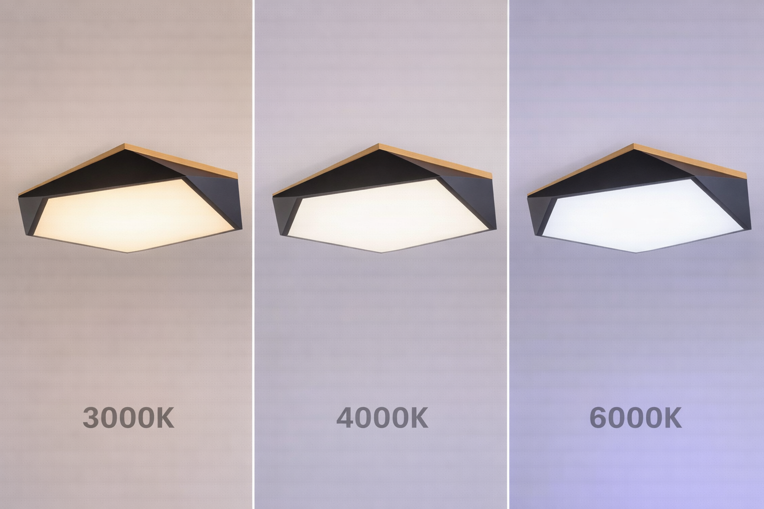 Plafón LED Pentágono Negro 72W Luz Regulable con Control-3