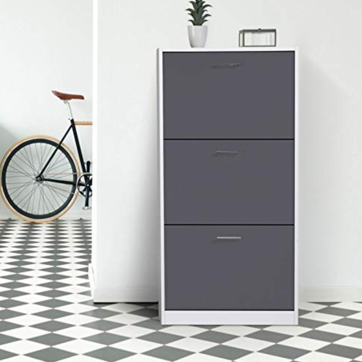 zapatero Velux organizador 3 puertas blanco con gris-4