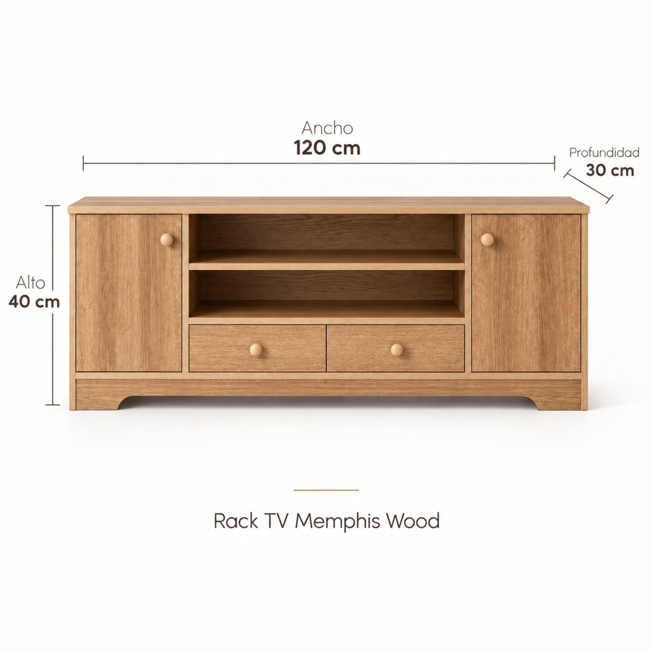 Rack Mueble de TV Fenix Blue 120cm con 2 Puertas y 2 Cajones-4