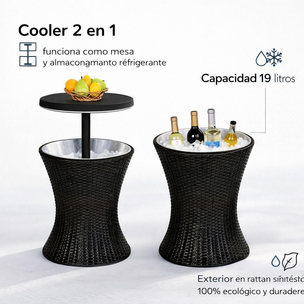 Cooler 2 En 1 Simil Rattan 19 Litros-5