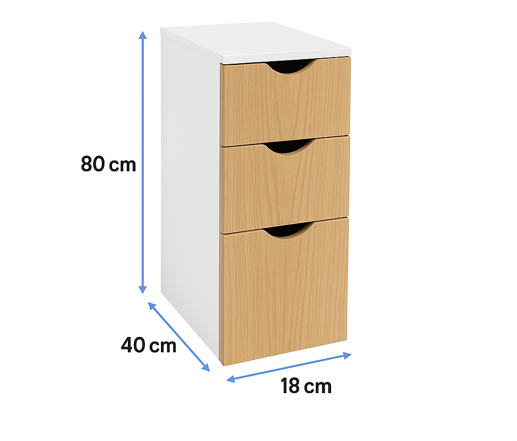 Gabinete Organizador 3 Cajones Color Acacia-3