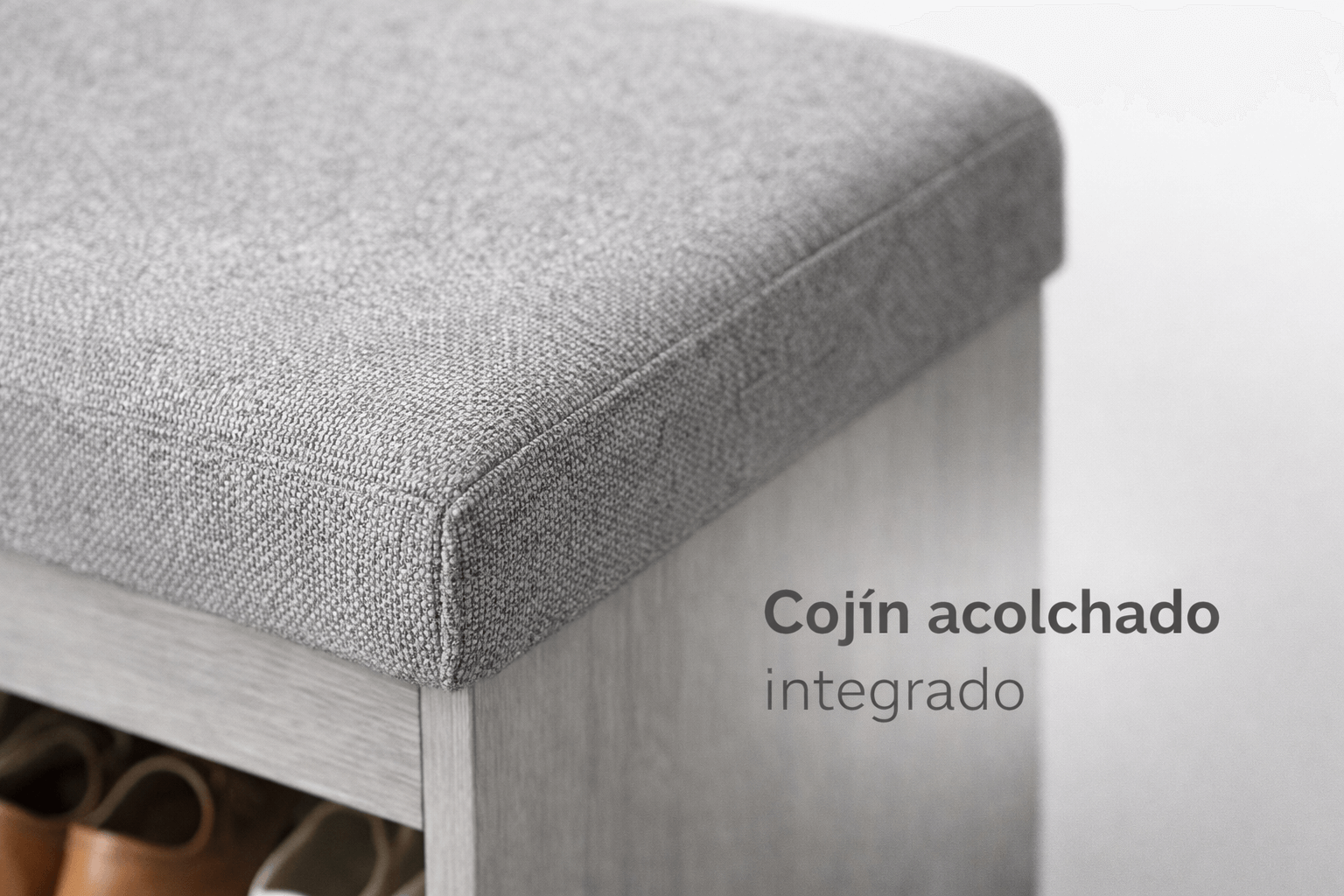 Zapatero con Cojín 2 Niveles Gris – Compacto y Moderno con Asiento Acolchado-5