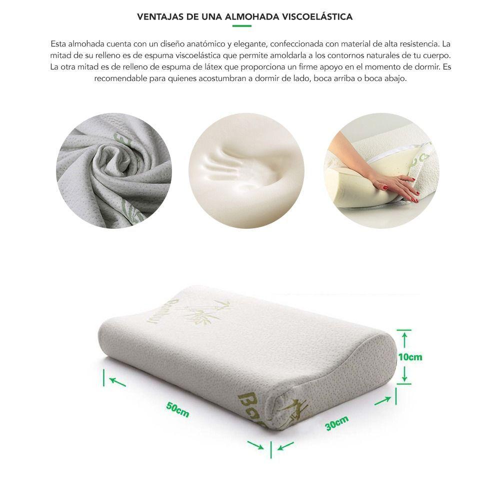 Almohada Con Memoria Cervical Cuello Y Cabeza Pack X2 Blanco-2