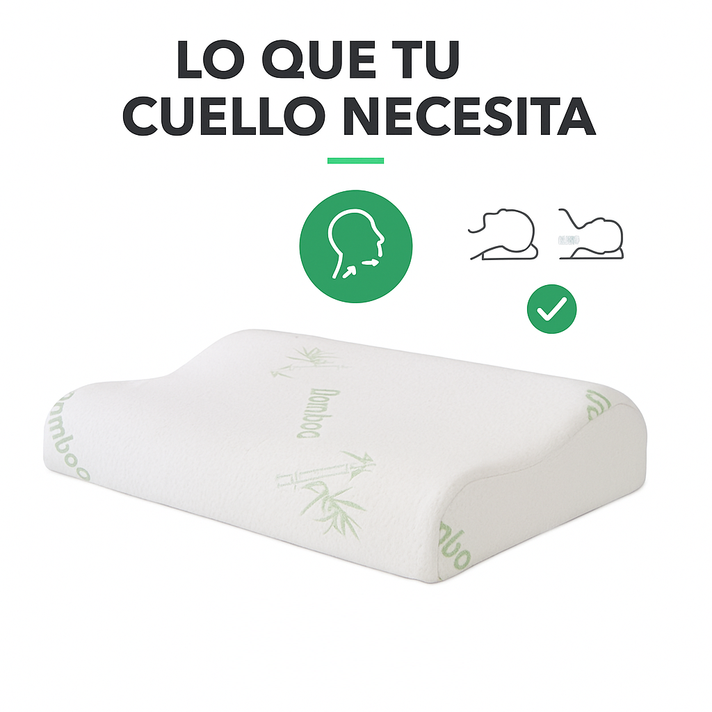 Almohada Con Memoria Cervical Cuello Y Cabeza Pack X2 Blanco-4