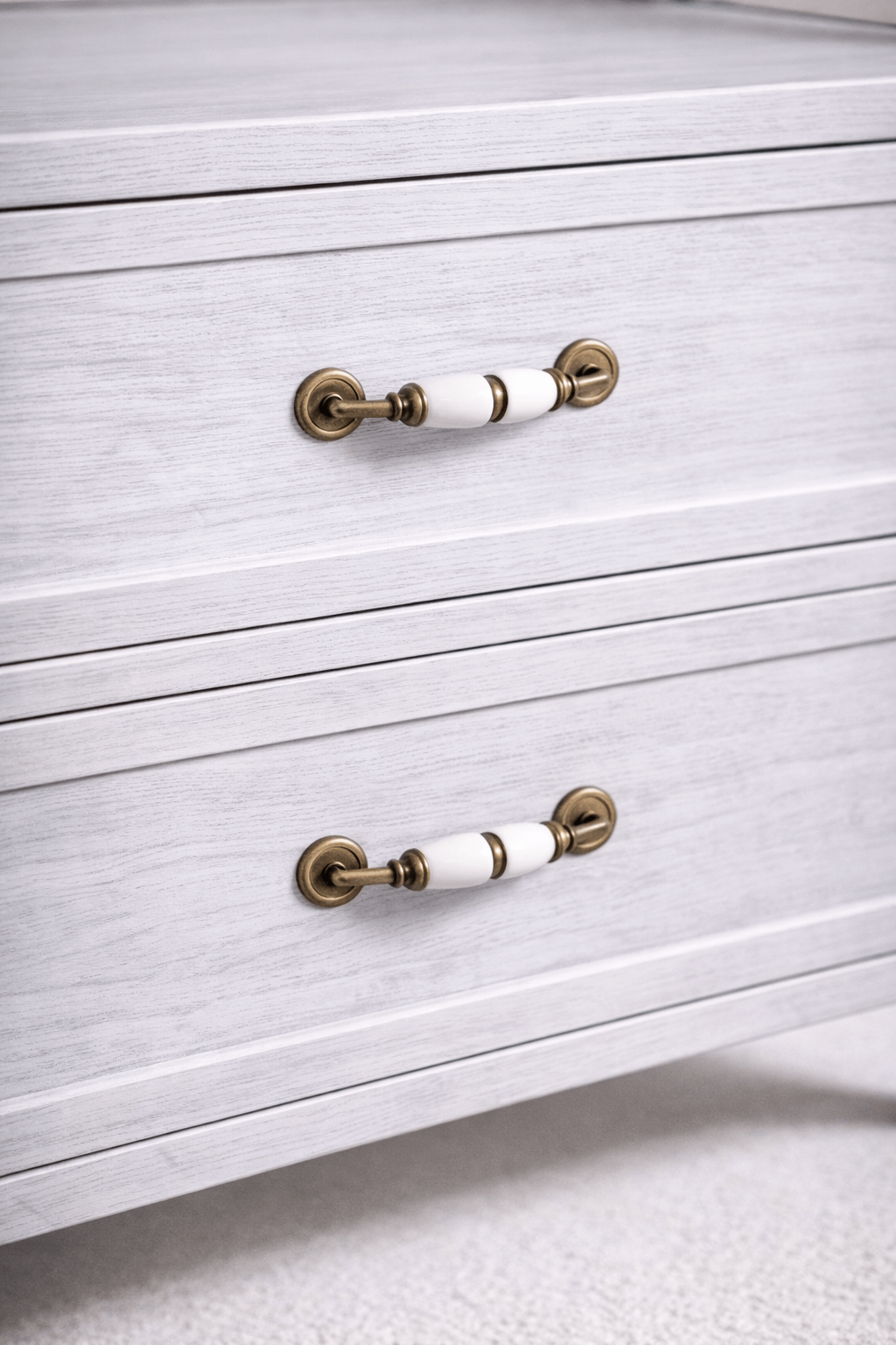 Mueble Auxiliar 2 en 1 Gris Blanqueado con Cajones Librero Integrado 70 cm-4