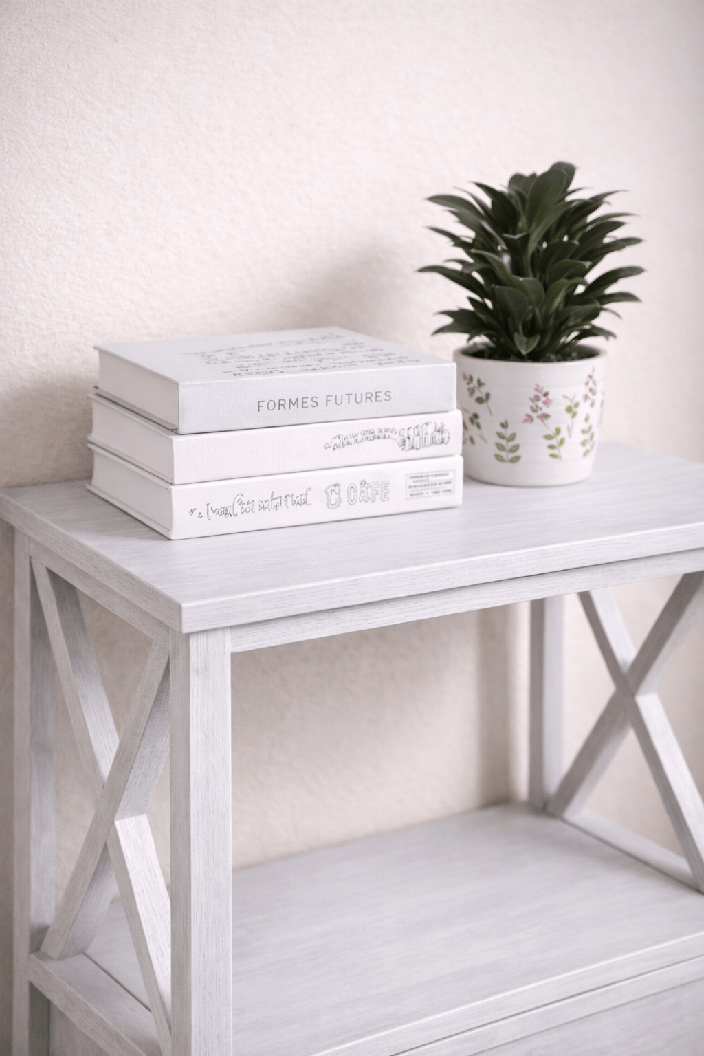 Mueble Auxiliar 2 en 1 Gris Blanqueado con Cajones Librero Integrado 70 cm-5