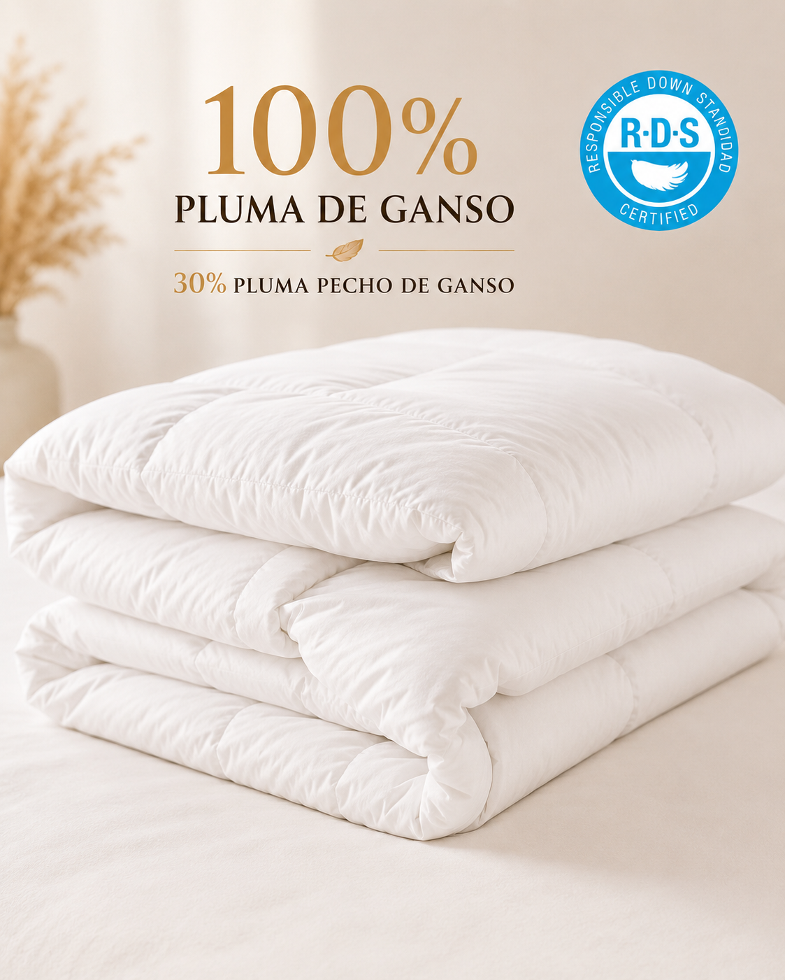 Plumon superking Invierno Premium 90% pluma de pecho ganso -3