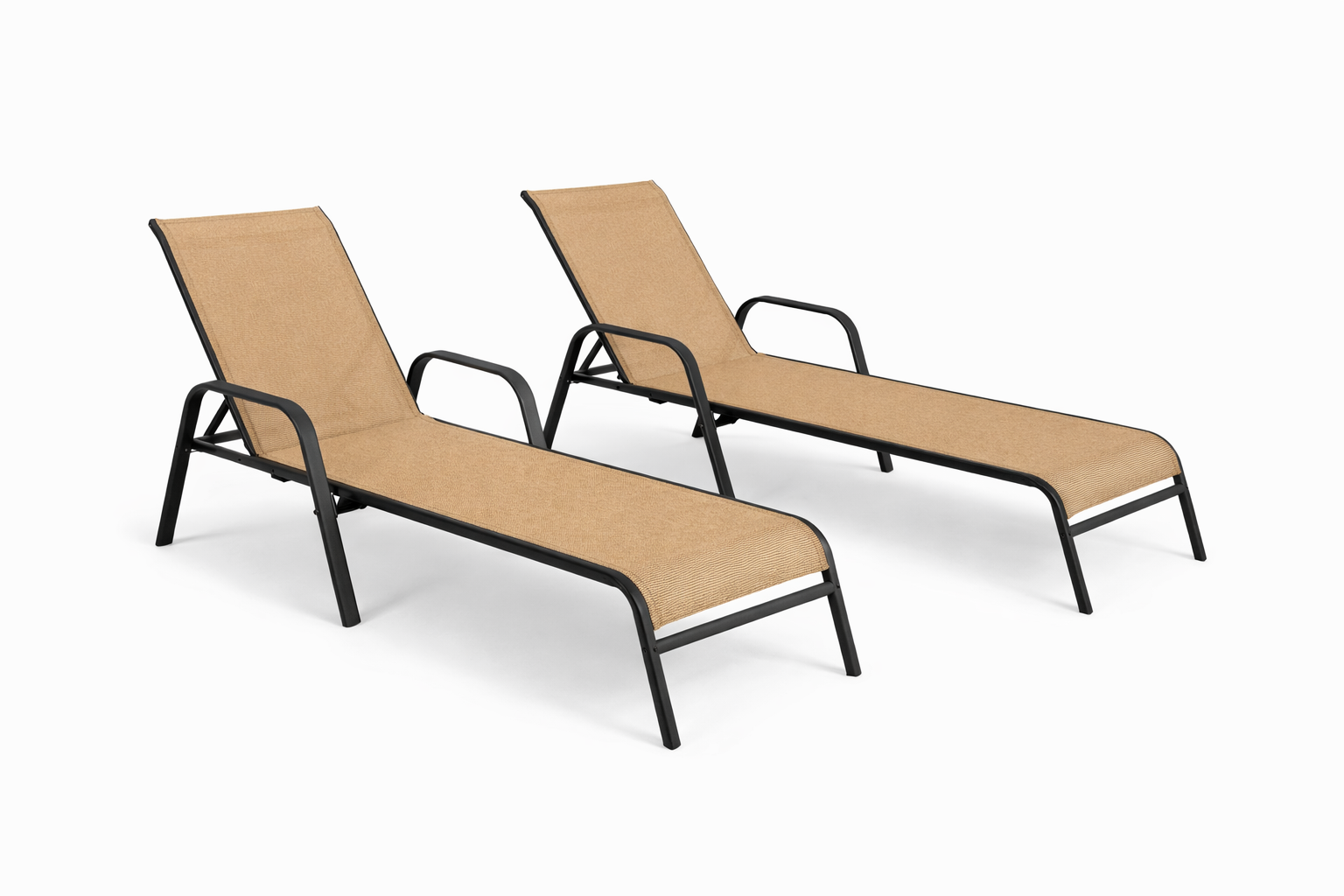 Set de Reposeras Reclinables para Exterior Largo 190 × Ancho 70 × Alto 85 cm-0