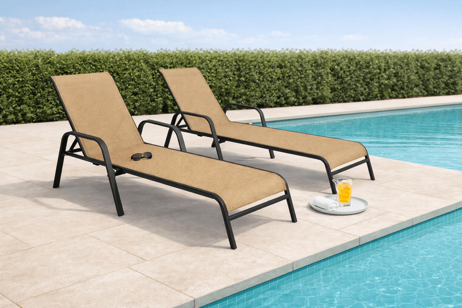 Set de Reposeras Reclinables para Exterior Largo 190 × Ancho 70 × Alto 85 cm-5