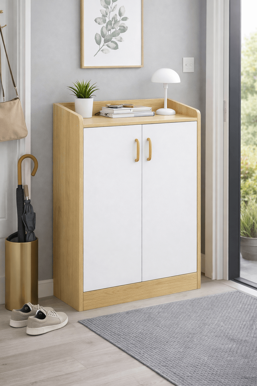 Mueble Zapatero Blanco 4 Niveles 16 Pares MDF 60x30 cm-5