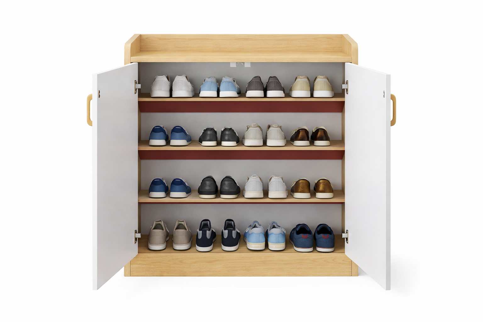 Mueble Zapatero Blanco 4 Niveles 16 Pares MDF 60x30 cm-7