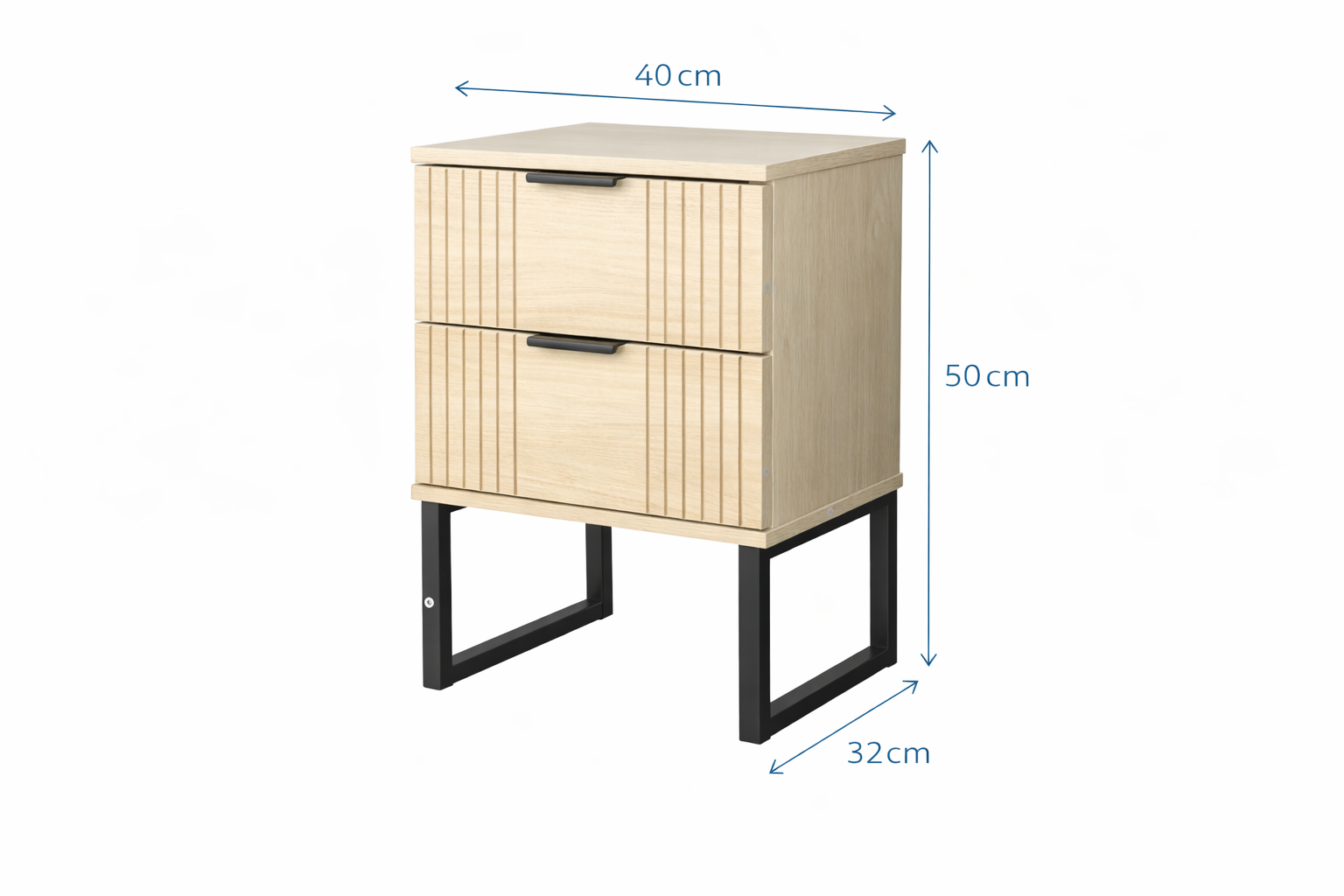 Velador Dormitorio Veluxa Cajones con Rieles Suaves-2