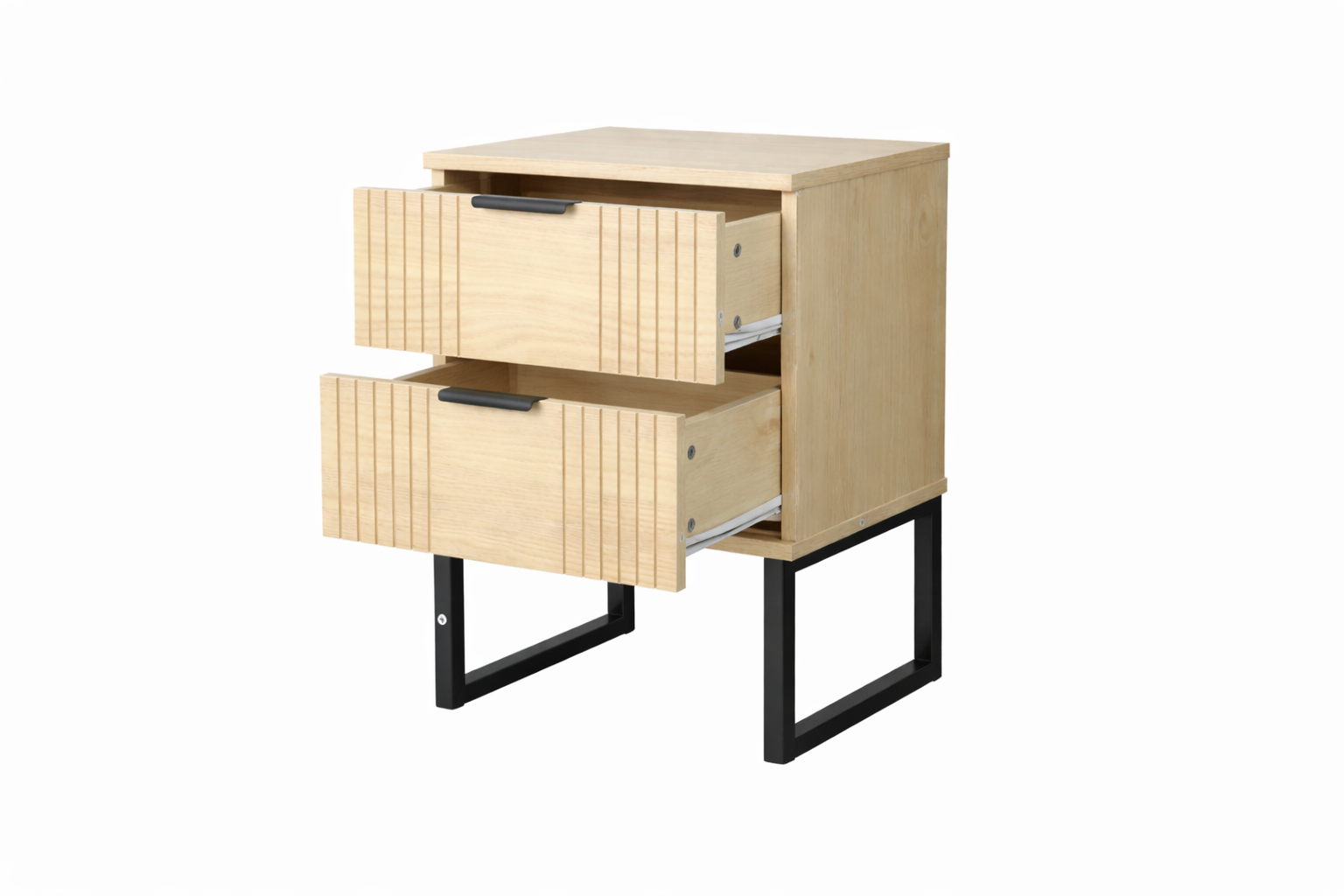 Velador Dormitorio Veluxa Cajones con Rieles Suaves-4