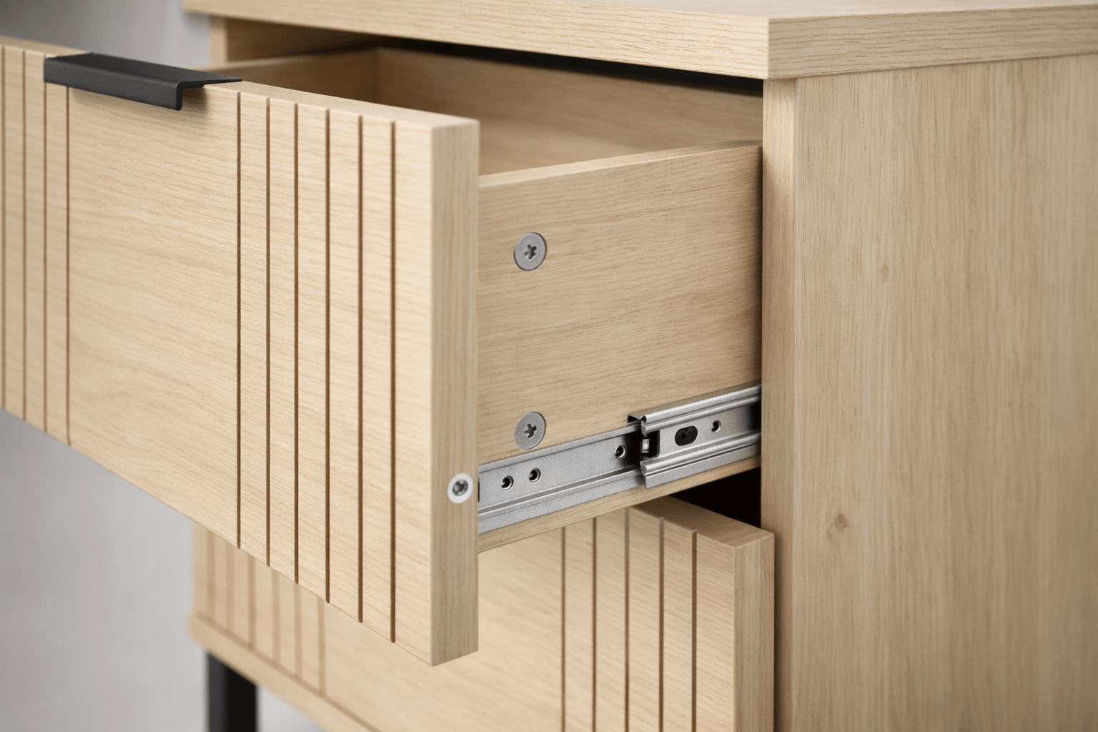 Velador Dormitorio Veluxa Cajones con Rieles Suaves-6