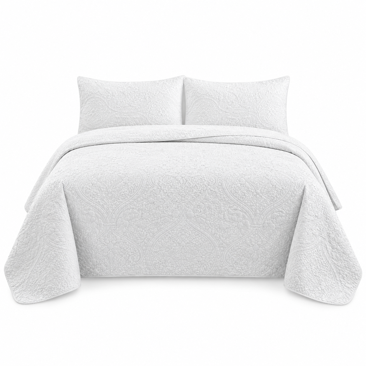 Cubrecama Verano Quilt Wonder Queen 220x240 Cm Reversible 2 Fundas Blanco-0