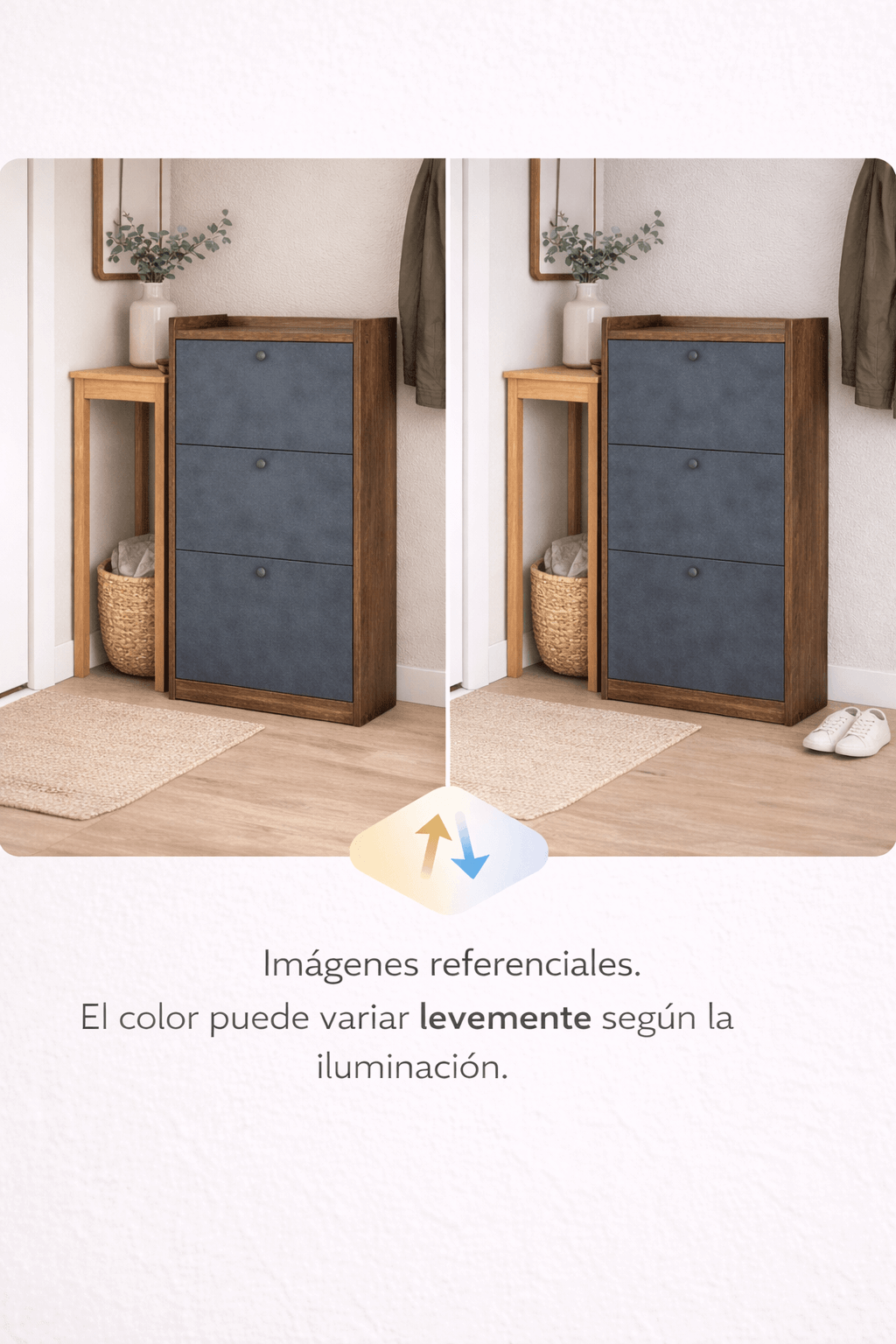 Zapatero Vertical Abatible Velux 18 Pares Gris/Marrón 114×60×24 cm-6